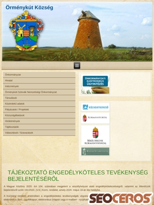 ormenykut.hu tablet preview
