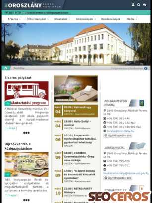 oroszlany.hu tablet előnézeti kép
