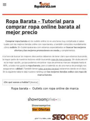 outletropabarata.com tablet Vista previa