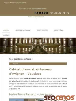 pamard-avocat.fr tablet Vista previa