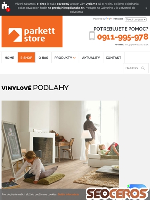 parkettstore.sk/vinylove-podlahy.xhtml tablet előnézeti kép