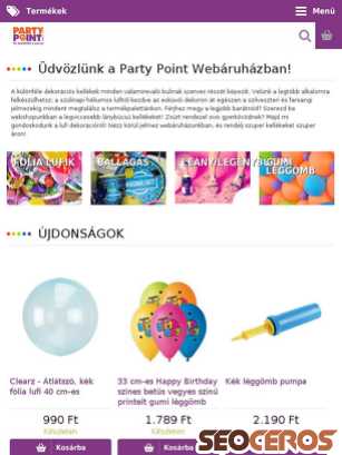 partypoint.hu tablet Vorschau