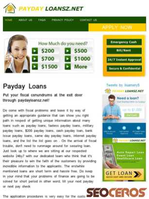 paydayloansz.net tablet Vista previa