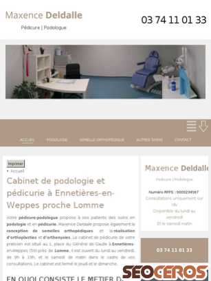 pedicure-podologue-deldalle.fr tablet preview