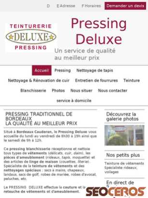 pressing-deluxe-bordeaux.fr tablet vista previa