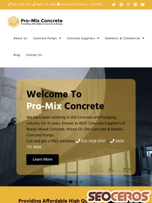 pro-mixconcrete.co.uk tablet obraz podglądowy