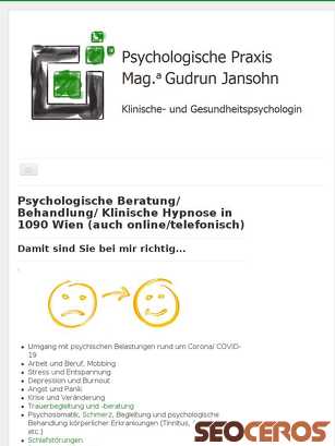 psychologin-jansohn.at tablet preview