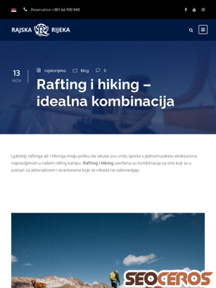 rajskarijeka.com/rafting-i-hiking-idealna-kombinacija tablet prikaz slike