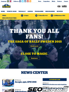 rallysweden.com tablet förhandsvisning
