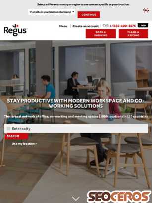 regus.com tablet förhandsvisning
