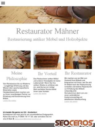 restaurator-maehner.at tablet previzualizare