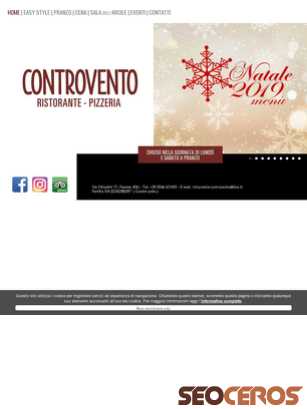 ristorantecontrovento.it tablet Vista previa