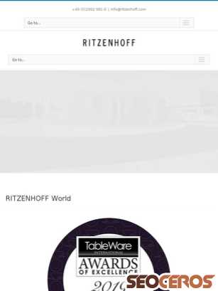 ritzenhoff.com/en tablet obraz podglądowy