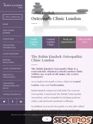 robinkiashek.co.uk/osteopath-clinic-london tablet anteprima