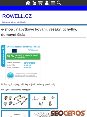 rowell.cz tablet förhandsvisning