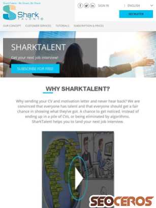 sharktalent.com tablet preview