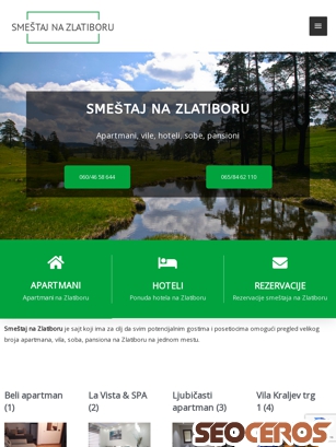 smestajnazlatiboru.co.rs tablet förhandsvisning