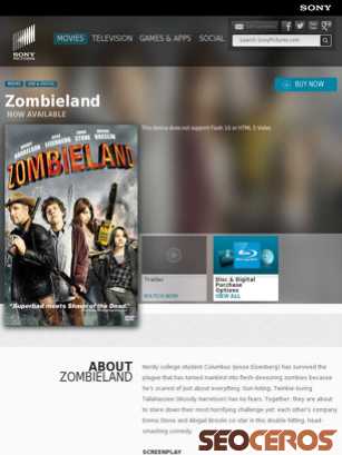 zombieland.com tablet förhandsvisning