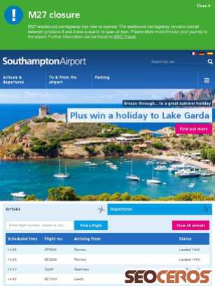 southamptonairport.com tablet előnézeti kép