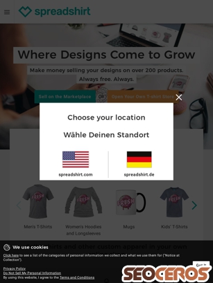 shop.spreadshirt.com tablet förhandsvisning