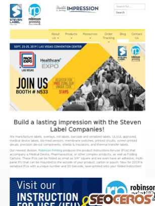 stevenlabel.com tablet náhľad obrázku