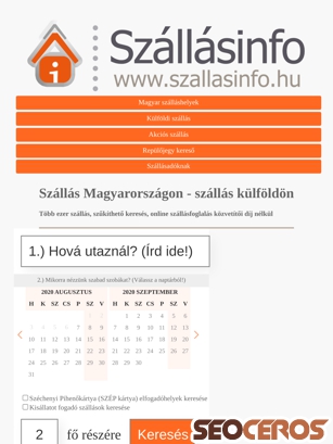 szallasinfo.hu tablet előnézeti kép