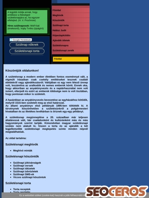 szuletesnapi.hu tablet Vista previa