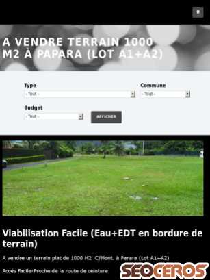 tahiticonseilimmobilier.com/produit/vendre-terrain-1000-m2-papara-lot-a1-a2 tablet vista previa