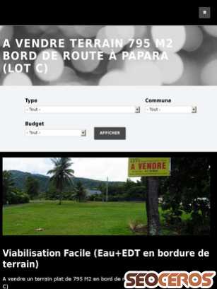 tahiticonseilimmobilier.com/produit/vendre-terrain-795-m2-bord-de-route-papara-lot-c tablet förhandsvisning