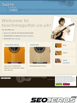 teachmeguitar.co.uk tablet preview