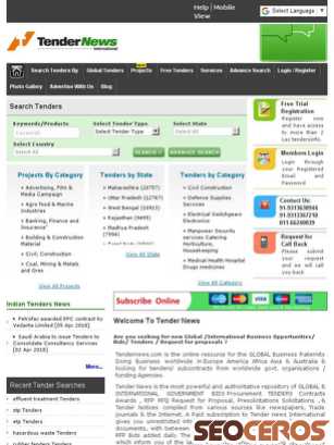 tendernews.com tablet Vista previa