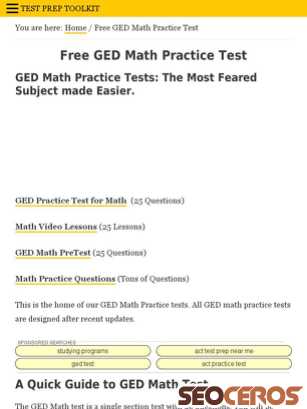 testpreptoolkit.com/free-ged-math-practice-tests tablet Vorschau
