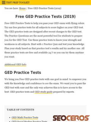 testpreptoolkit.com/free-ged-practice-tests tablet előnézeti kép
