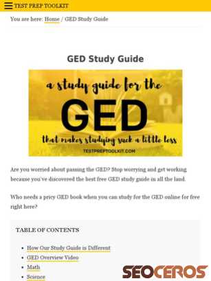 testpreptoolkit.com/ged-study-guide tablet preview