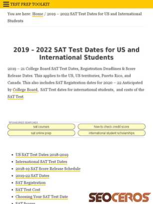 testpreptoolkit.com/sat-test-dates tablet előnézeti kép