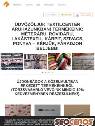 textilcenter.hu tablet förhandsvisning