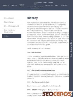 thecfigroup.com/about-us/history tablet preview
