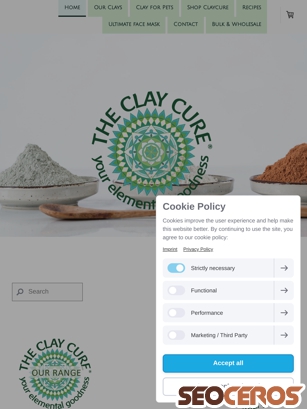 theclaycure.co.uk tablet preview