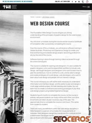 thegraphicdesignschool.com/courses/web-design-courses tablet előnézeti kép