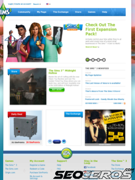 thesims3.com tablet preview