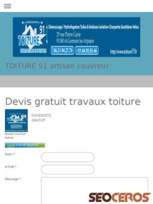 toiture91.fr/contact tablet előnézeti kép