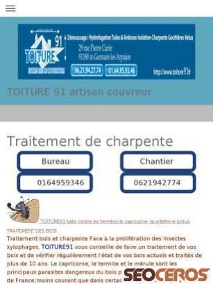 toiture91.fr/traitement-de-charpente tablet preview
