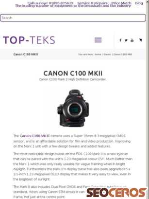 topteks.com/canon/canon-c100-mkii tablet förhandsvisning