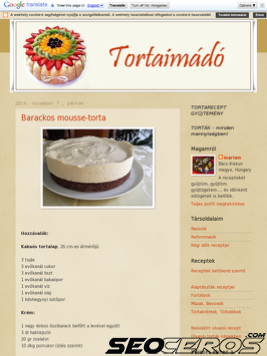 tortaimado.hu tablet förhandsvisning
