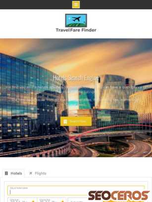 travelfarefinder.com tablet vista previa