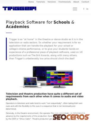 triggerplay.co.uk/audio-playback-for-schools-academies tablet náhled obrázku