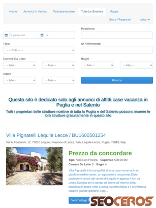 trovicasevacanze.com/annunci/preview.php tablet anteprima