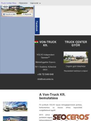 truck-center.hu tablet preview