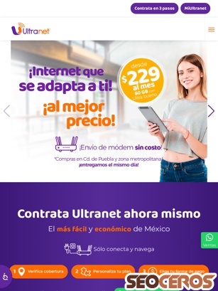 ultranet.com.mx tablet preview