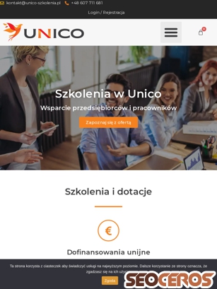 unico-szkolenia.pl tablet obraz podglądowy